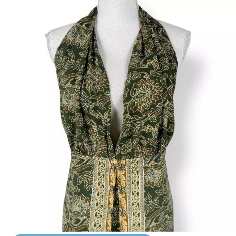 Anthropologie Raga Halter Dresd Green Boho Sz M